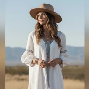 Zara 100% cotton boho gauzy mini dress S